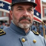 Modern confederate image with man and flag